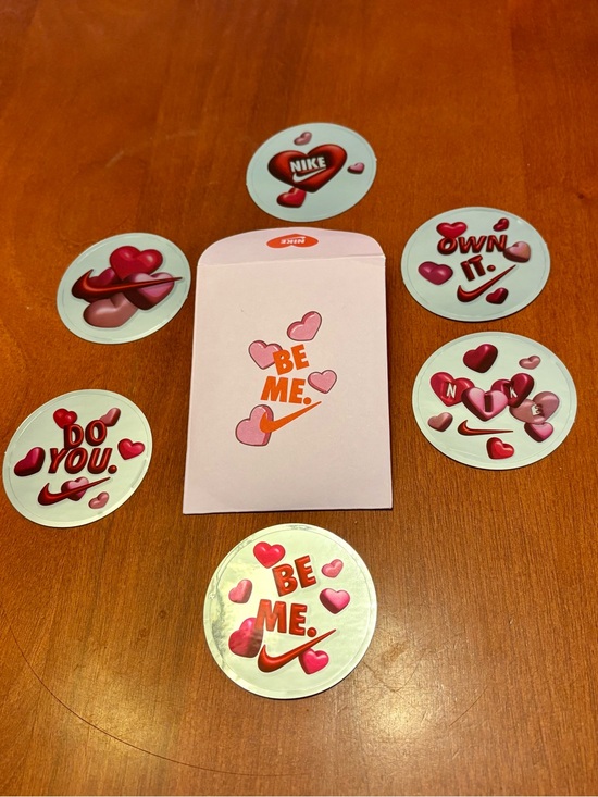 Nike Other - Nike Be Me Pink Heart Sticker Set - Valentine Party Pack Exclusive